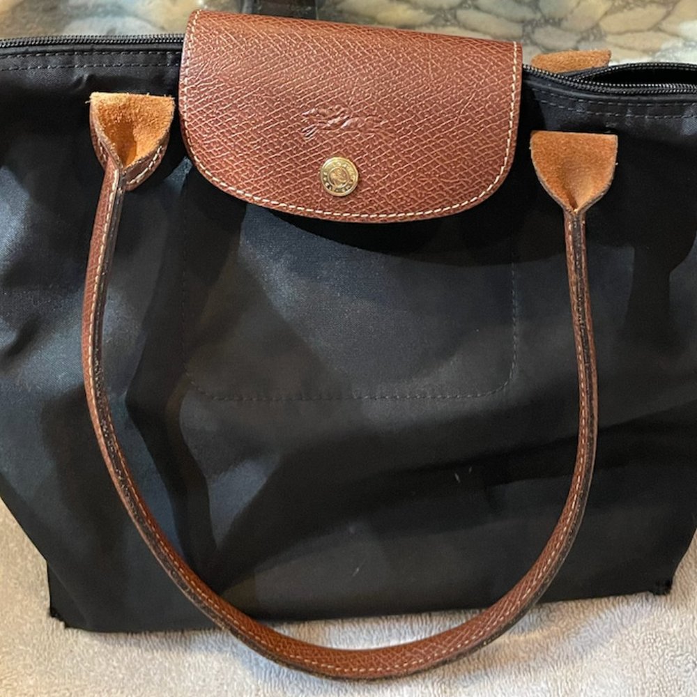 Longchamp small le pliage black bag